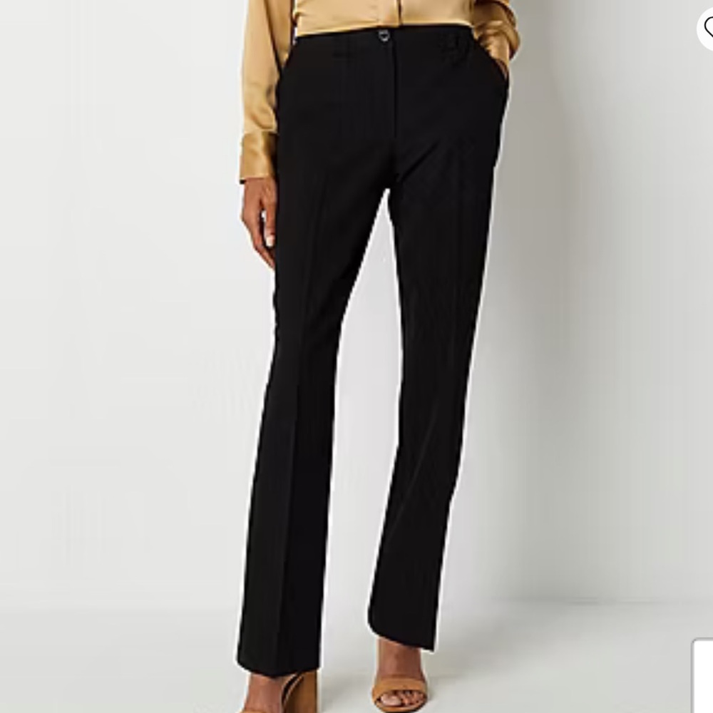 Worthington | Black Curvy Straight Leg High Rise Trouser Pant Size 4 New